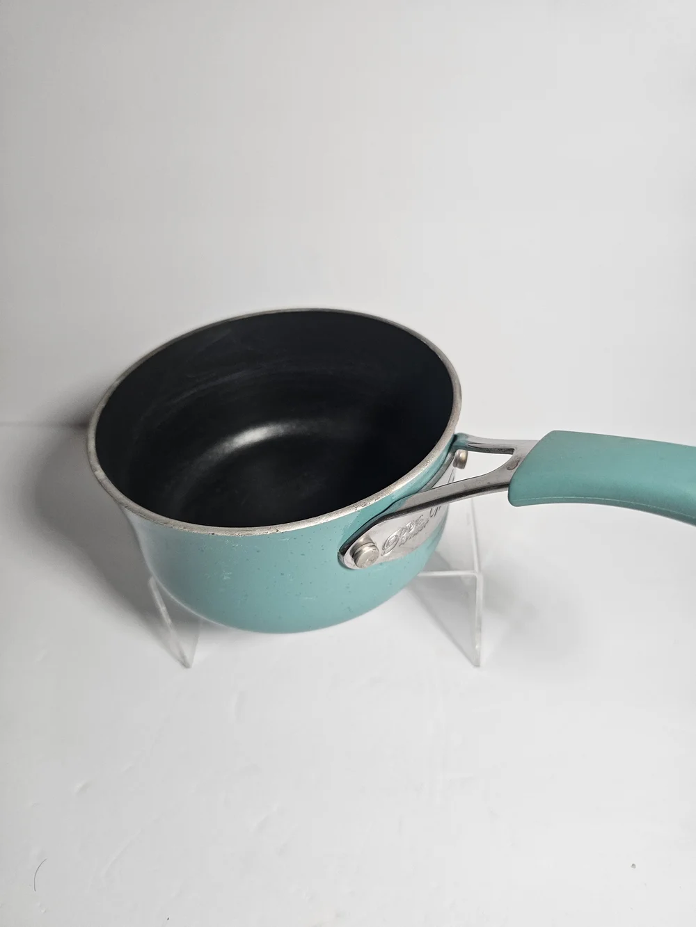 The Pioneer Woman Teal Saucepan Speckled Enamel Aluminum Non Stick No Lid